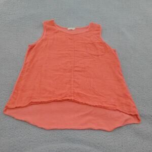 Terzo Millennio Shirt Womens 1X Sleeveless Linen Italy Made Coral Pink Beach